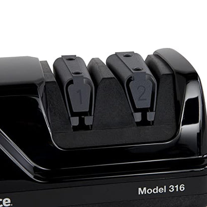  'sChoice 316 Diamond Hone Knife Sharpener For 15-Degree Knives With Precision Guides To Sharpen Straight And Fine Edge Knives, 2-Stage, Black