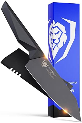  Chef Knife - 8 Inch - Shadow Black Series - Black Titanium Nitride Coated - Razor Sharp Kitchen Knife - High Carbon 7CR17MOV-X Vacuum Treated Steel - Sheath - NSF Certified