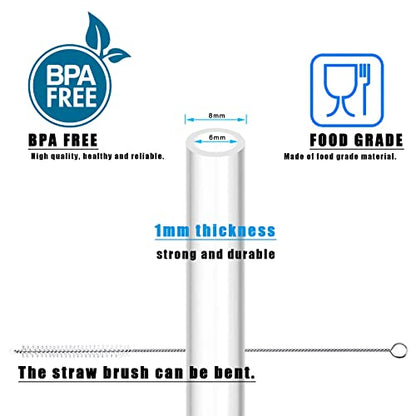  10-Pack Replacement Straws Compatible With Hydro Flask Wide Mouth Bottle Straw Lid With Straw Brush, BPA Free (Fit For Hydroflask Bottles)
