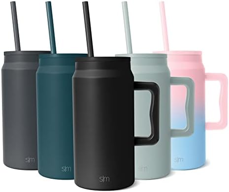  50 Oz Mug Tumbler With Handle And Straw Lid | Reusable Insulated Stainless Steel Large Travel Jug Water Bottle | Valentines Gifts For Him & Her | Trek Collection | 50oz | Graphite