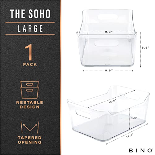  | Plastic Storage Bins, Large | The SOHO Collection | Multi-Use Organizer Bins | Built-in Handles | BPA-Free | Pantry Organization | Home Organization | Fridge Organizer | Freezer Organizer