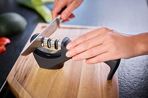 Rösle Knife Sharpener With 3 Levels And Ergonomic Slip-Resistant Grip