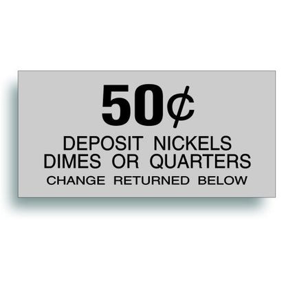  Restoration Decal Sticker For Vintage Soda Pop Soft Drink Vending Coin Change Slot Compatible With Dixie Narco Pepsi, Coca Cola Machine 50 Cent - 2.188 X 4.5 Inch Plus 3 Round Decals