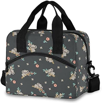  Lunch Bag Sugar Skull Flowers Rose Daisy Insulated Cooler Thermal Lunch Bag Box For Kids School Children Students Girls Boys Mexican Day Of The Dead Skull Love Heart Lunch Box Handbag Woman Man