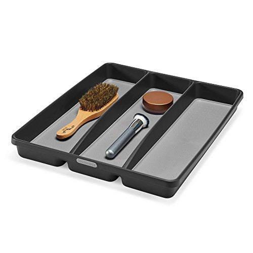  Madesmart Classic Large Utensil Tray Soft Grip, Non-Slip Kitchen Drawer, Multi-Purpose Home Organization, BPA Free, Granite
