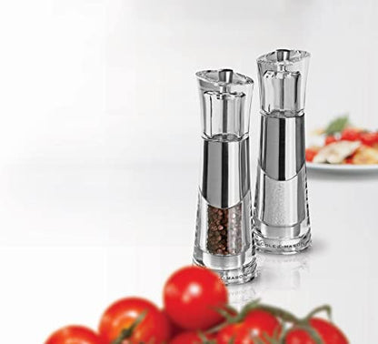 Cole & Mason H57272P Bobbi Salt Mill | Precision+ | Chrome/Acrylic | 185mm | Single | Includes 1 X Salt Grinder | Lifetime Mechanism Guarantee