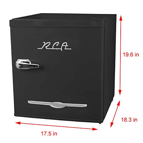 RCA 1.6 Cu. Ft. Retro Bar Fridge With Side Bottle Opener, Black (RFR176-BLACK)