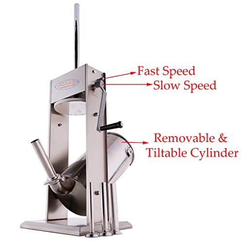  Akka 15 Lb/7 L Sausage Stuffer 2 Speed Stainless Steel Vertical Sausage Maker