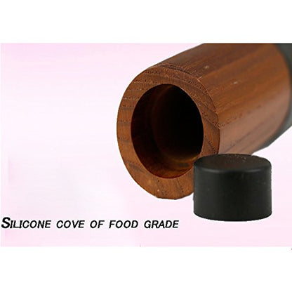  Wooden Manual Salt And Pepper Grinder Set With Detachable Ceramic Mechanism Adjustable Salt Mill, Beige And Coffee