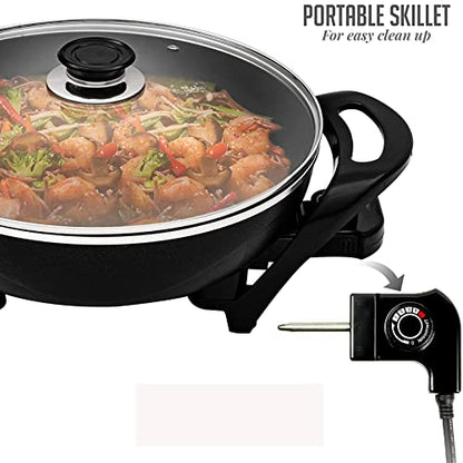  13 Inch Nonstick Electric Skillet - For Roast Fry Steam