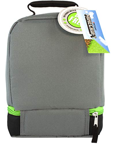 Minecraft Lunchbox Creeper Zip Compartment Green Lunch Bag One Size