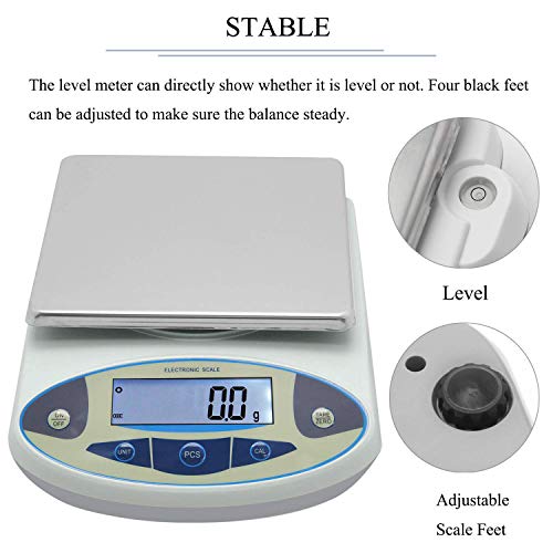  Lab Scale 20kgx0.1g Digital Precision Scale Electronic Balance Laboratory Weighing Industrial Scale Kitchen Counting Scale Scientific Scale Calibrated (20kg, 0.1g)