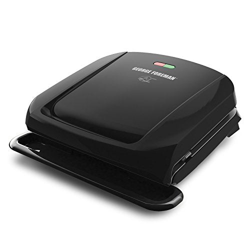  , Silver, 12+ Servings Upto 15 Indoor/Outdoor Electric Grill, GGR50B, REGULAR & 4-Serving Removable Plate Grill And Panini Press, Black, GRP1060B