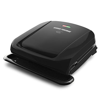  , Silver, 12+ Servings Upto 15 Indoor/Outdoor Electric Grill, GGR50B, REGULAR & 4-Serving Removable Plate Grill And Panini Press, Black, GRP1060B
