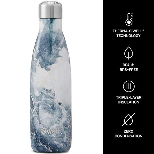  Stainless Steel Water Bottle With Travel Handle - 25 Fl Oz - Blue Granite - Triple-Layered Vacuum-Insulated Containers Keeps Drinks Cold For 41 Hours And Hot For 18 - With No Condensation