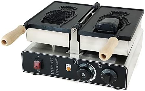  Electric Waffle Maker Machine 2000W, 4 Slice Nonstick Waffle Maker, Commercial Stainless Steel Square Waffle Maker, Temperature And Time Control, For Restaurant Bakeries Snack Bar Home, 50~300℃