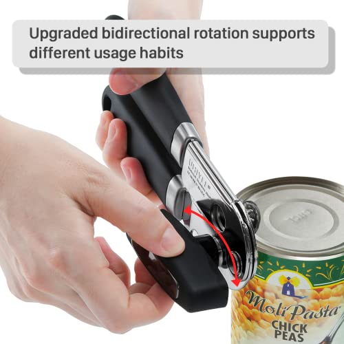  Can Opener Manual, UHIYEE Hand Held Can Opener Heavy Duty- Anti-Slip Grip, Sharp Cutting Wheel, Magnetic Lids Lifter - Perfect For Seniors With Arthritis