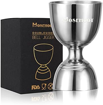  Cocktail Jigger For Bartending, MOSEHOOT Huge Double Jigger 2 Oz 1 Oz Made From Thick Stainless Steel 304, Premium Bar Alcohol Measuring Tools