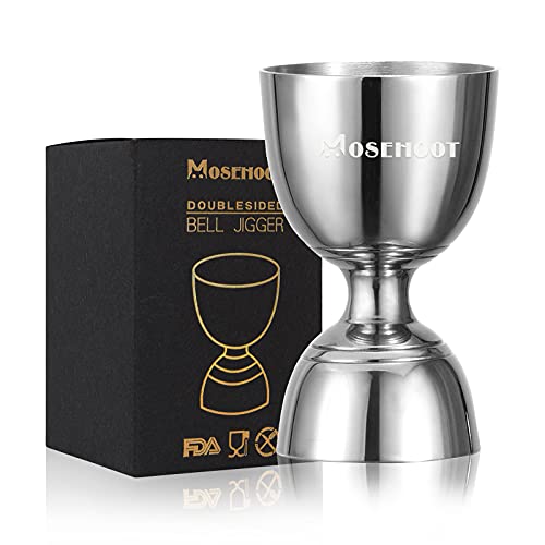  Cocktail Jigger For Bartending, MOSEHOOT Huge Double Jigger 2 Oz 1 Oz Made From Thick Stainless Steel 304, Premium Bar Alcohol Measuring Tools