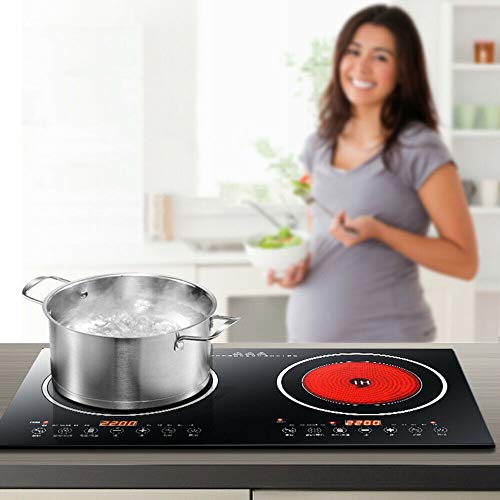  Portable Induction Cooktop - 110V 8 Levels Electric Dual Induction Cooker Cooktop Countertop Double Burner Suitable For Cast Iron Cookware Kitchen Or Resturant USA STOCK
