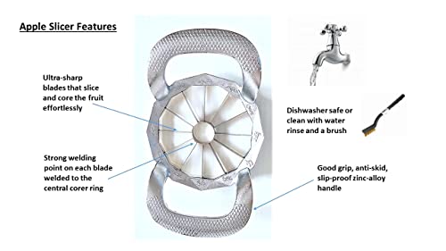  Apple Slicer Corer 12-Blade 304 Stainless Steel Extra Large Fruit And Vegetable Cutter - Ultra-Sharp, Heavy Duty