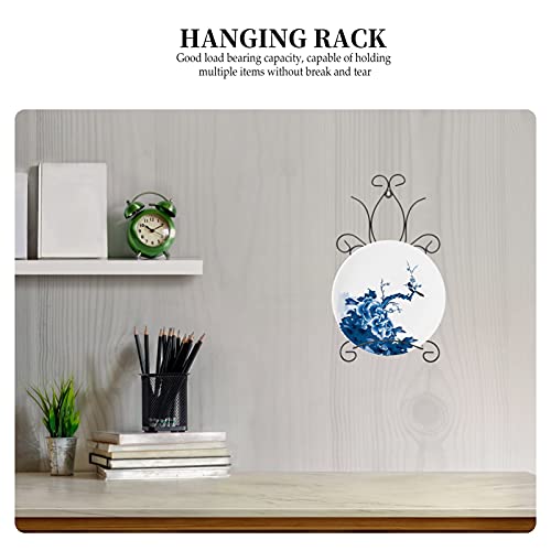  Dish Holder Black Metal Wall Mount Display Easel Horizontal Plate Rack Plate Hanger Plate Hanger Picture Frame Stand For Home Wall Hanging Decoration Ornament Black Style 1 Kids Bookshelf