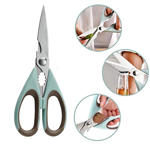  Kitchen Shears, Premium Stainless Steel Chicken Bone Scissors With Blade Protect Cover, Comfort Grip Heavy Duty Culinary Scissors Bottle Opener, For Cut Meat/Vegetable/Herb/Poultry Bone/Fruit/Nut