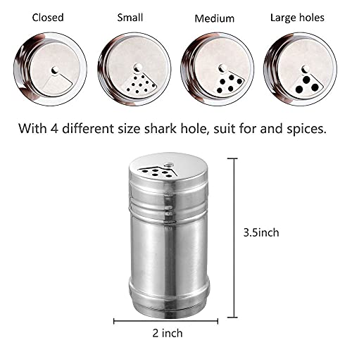  Steel Seasoning 2 Pack Seasoning Bottle With Stainless Steel Dredge Shaker Spice Shaker Cooking Kitchen Gadget Rotatable Cover