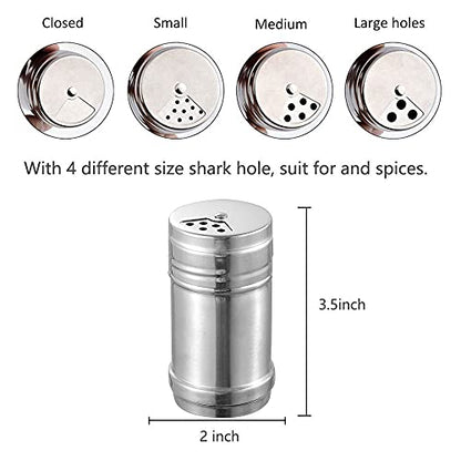  Steel Seasoning 2 Pack Seasoning Bottle With Stainless Steel Dredge Shaker Spice Shaker Cooking Kitchen Gadget Rotatable Cover