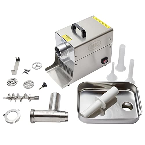  Products 17791 Big Bite #8 .5HP Stainless Steel Electric Meat Grinder, Silver