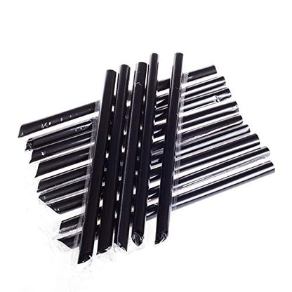  OLDEN APPLE, 8inch 12mm Diameter Drinking Straws,100Pcs Individually Wrapped Disposable Plastic Big Boba Bubble Pearls Tea Drinking Straws