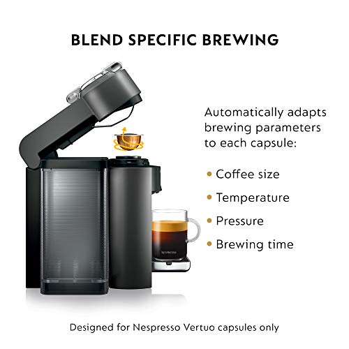  ENV135GY Coffee And Espresso Machine By De'Longhi, Graphite Metal Nespresso Vertuoline Coffee, Assortment, 30 Capsules