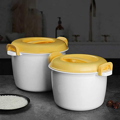  Portable Microwave Oven Rice Cooker Multifunctional Steamer 2000Ml Insulation Lunch Box Steaming Utensils For Microwave