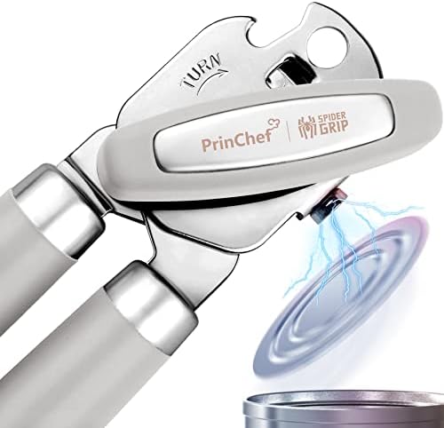  Can Opener, No-Trouble-Lid-Lift Manual Handheld Can Opener With Magnet, Smooth Edge Safe Cut For Beer/Tin/Bottle, Big Turning Knob Anti-Slip Handle Good For Seniors With Arthritis