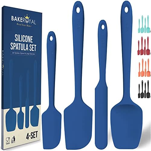  AkeRoyal Silicone Spatula Set - 4-Piece Rubber Spatulas Silicone Heat Resistant 600°F For Everyday Task - Seamless Design Kitchen Spatulas For Nonstick Cookware - Silicone Kitchen Utensils Sets