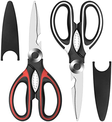  Kitchen Scissors,Heavy Duty Food Scissors,Multipurpose Stainless Steel Food Scissors For Poultry,Fish, Meat, Vegetables Herbs, Bones, Dishwasher Safe,2-Pack Kitchen Shears