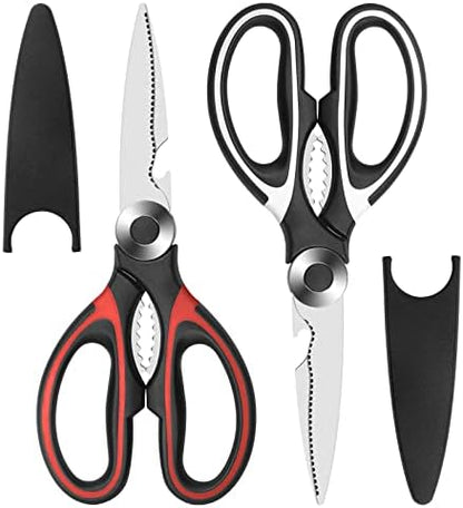  Kitchen Scissors,Heavy Duty Food Scissors,Multipurpose Stainless Steel Food Scissors For Poultry,Fish, Meat, Vegetables Herbs, Bones, Dishwasher Safe,2-Pack Kitchen Shears