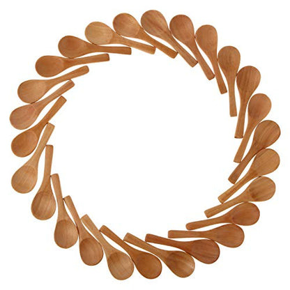  50 Pieces Small Wooden Spoons, 3.5'' L, Mini Nature Spoons Wood Honey Teaspoon Cooking Condiments Spoons For Kitchen Seasoning Jar Coffee Tea Sugar