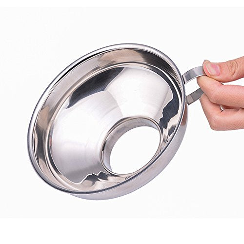  Stainless Steel Canning Funnel, Wide Mouth Jar Funnel With Handle For Wide And Regular Mouth Jars, Food Grade Metal Jam Funnel, 5.5-Inch Large Kitchen Funnels By HOXHA