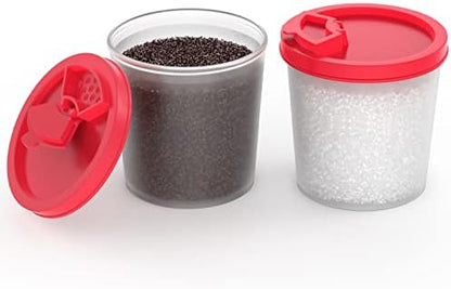  Salt And Pepper Shakers Set Of 2 Moisture Proof 6.7oz Plastic Salt Shaker With Lid For Camping Picnic Outdoors Kitchen Clear Airtight Spice Jar 2 Pack - Large