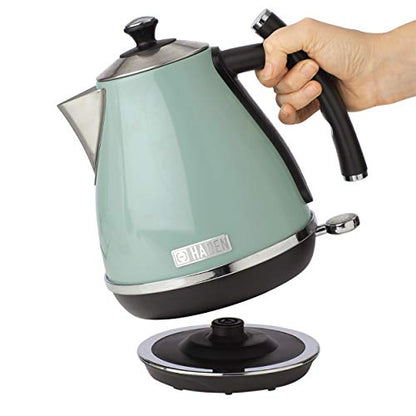  Aden 75008 COTSWOLD 1.7 Liter Stainless Steel Retro Electric Kettle With Auto Shut-Off And Boil-Dry Protection (Sage)