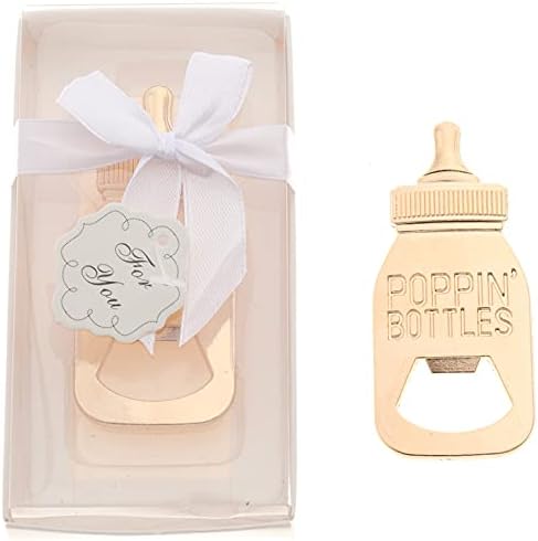  30 Pack Baby Shower And Gender Reveal Bottle Openers Party Favors Souvenirs For Guests With Gift Boxes For Boy And Girl Newborn (White - Baby Bottle, 30)