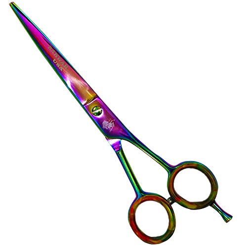  RAHWAR Professional Hair Cutting Scissor Shear (7.0 Inches) 440c Janapnese Stainless Steel Hairdressing Barber Scissor, Extra Sharp Hair Cutting Scissor For Men/Women With Free Leather Case (Multi)