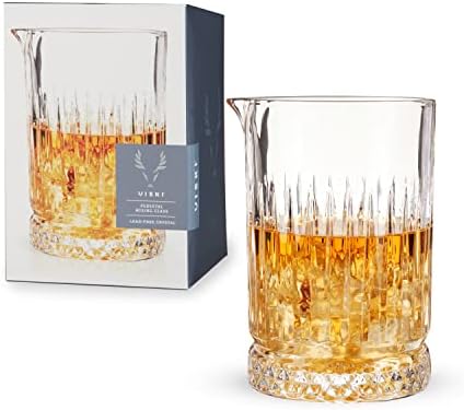  Cocktail Mixing Glass 23 Oz. Crystal Pitcher Pedestal Design Bartending Glasses - Barware Essentials