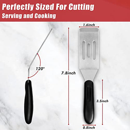  Professional Mini-Serving Spatula, Stainless Steel Cutter And Serve Turner For Serving, Flipping Or Cooking, Ideal For Brownies, Tiramisu, Cakes, Lasagna Or Cookie Etc.