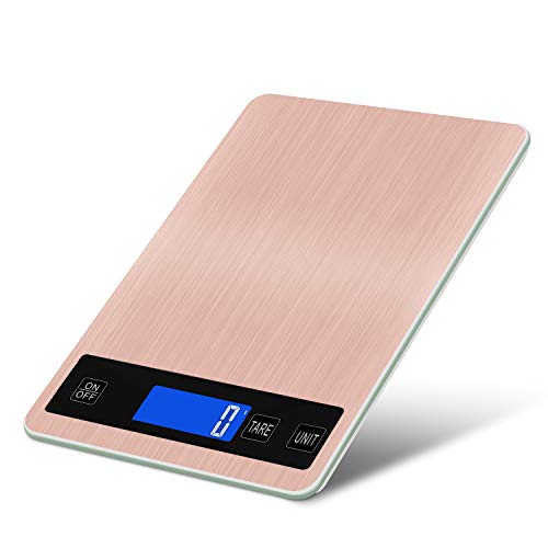  Digital Kitchen Scale 22lb/10kg Rechargeable Food Kitchen Scale With 0.04oz/1g Division, Touch Sensor, Back-Lit LCD, Stainless Steel Electric Cooking Scale With Tare & Auto Off Function (Silver)