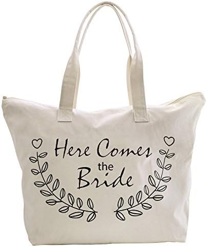  ELEGANTPARK Bridal Shower Gifts For Bride Bag Bride To Be Gifts Honeymoon Gifts For Bride Wedding Enagagement Gifts Graduation Gifts And So The Adventure Begins Tote With Zipper And Pocket Canvas