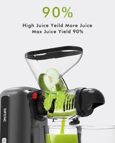  Masticating Juicer Machines, SiFENE Slow Juicer Machines, Compact Design Cold Press Juicer, Dual Feed Chute Masticating Juicer, Juice Maker Extractor, Easy To Clean, Quiet Motor & Reverse Function, Brush& Recipes Included