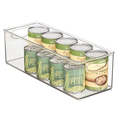 Plastic Stackable Kitchen Organizer - Storage Bin With Handles For Refrigerator, Freezer, Cabinet, And Pantry Shelves Organization - Food Container - Ligne Collection - Clear