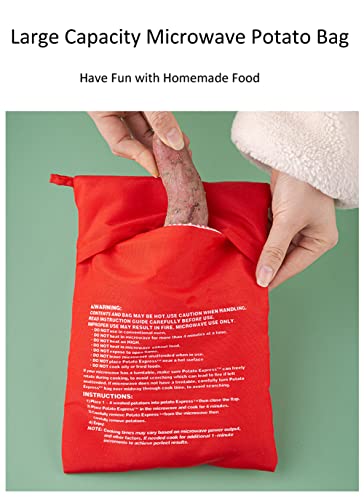  XINGZI Microwave Potato Cooker Bag 4PCS Reusable And Washable Express Saving Time Baking Fabric Pouch Bag For Any Type Of Potatoes Express Bake Perfect Potatoes Just In 4 Minutes